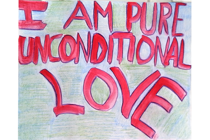 I am Pure, Unconditional Love - Inspirational Sign - Darryn Silver