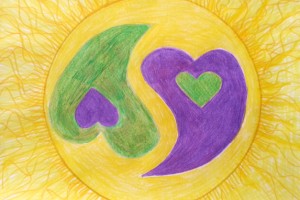 Yin Yang Hearts - Inspirational Sign - Darryn Silver